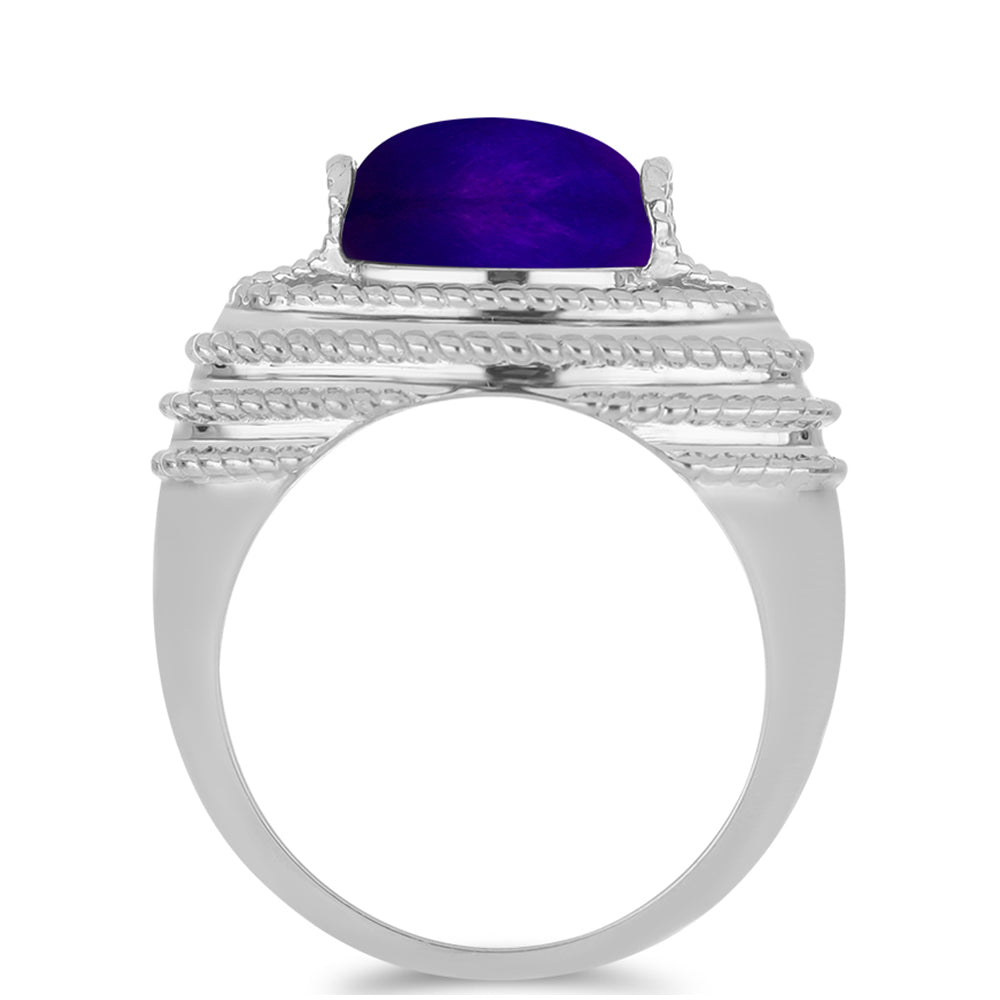 Stříbrný Prsten s Purpurovým Jadeitem