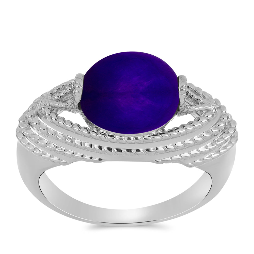 Stříbrný Prsten s Purpurovým Jadeitem
