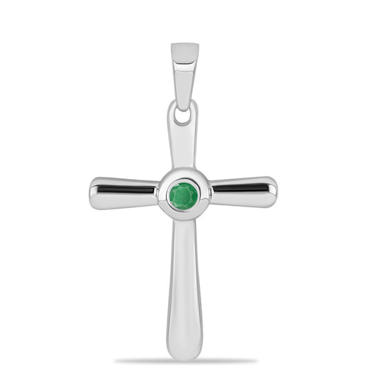Stříbro 925/1000 - Přívěsek s Brazilským Smaragdem - Karátové číslo: 0.1. přibližná hmotnost: 1.41 gramů