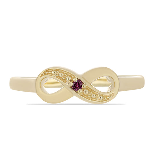 Pozlacené Stříbro 925/1000 - Prsten s Purpurovým Diamantem - Karátové číslo: 0.02. přibližná hmotnost: 2.15 gramů