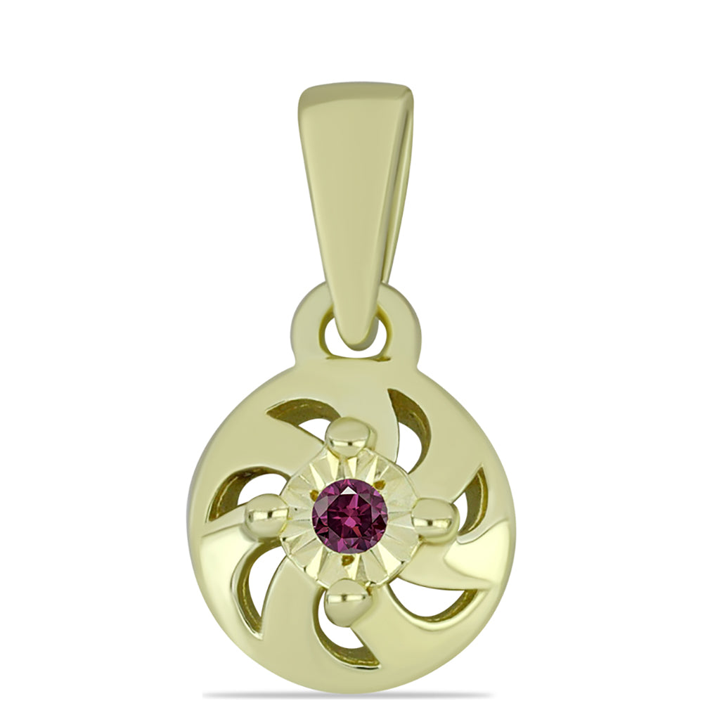 Pozlacená Stříbrná Sada s Purpurovým Diamantem ( Náušnice+Prsten+Přívěsek )