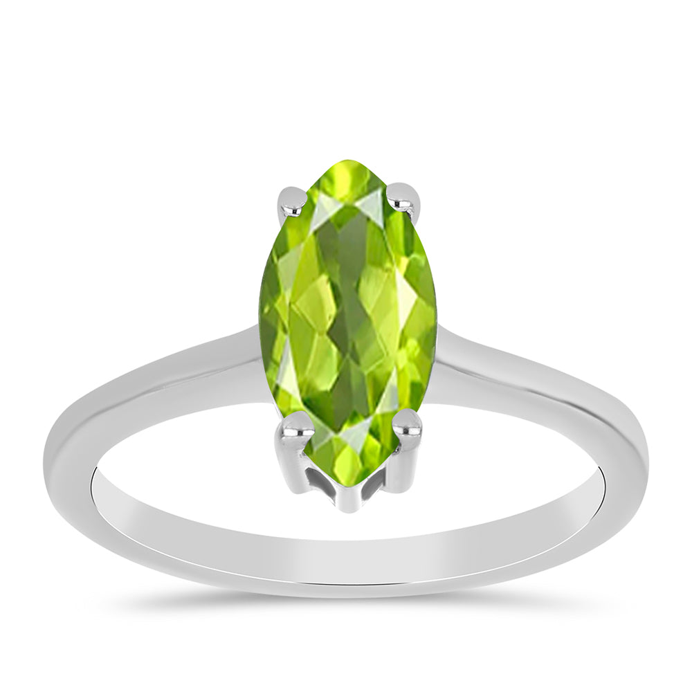 Stříbrný Prsten s Čchang-pajským Peridotem
