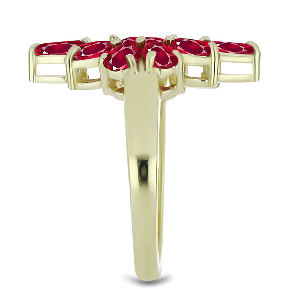 Pozlacený Stříbrný Prsten s Madagaskarským Rubínem