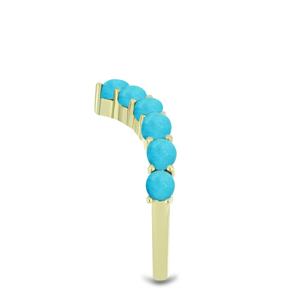 Pozlacený Stříbrný Prsten s Tyrkysem Sleeping Beauty