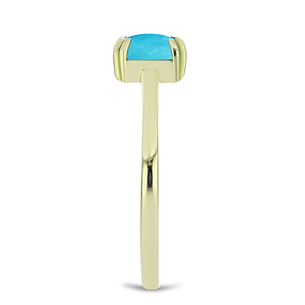 Pozlacený Stříbrný Prsten s Tyrkysem Sleeping Beauty