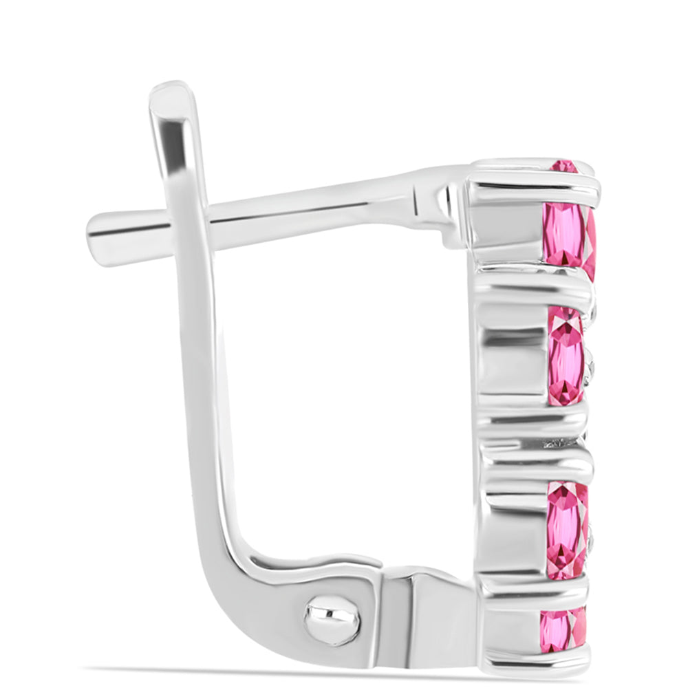 Stříbrné Náušnice s Růžovým Turmalínem z Pelmadulla