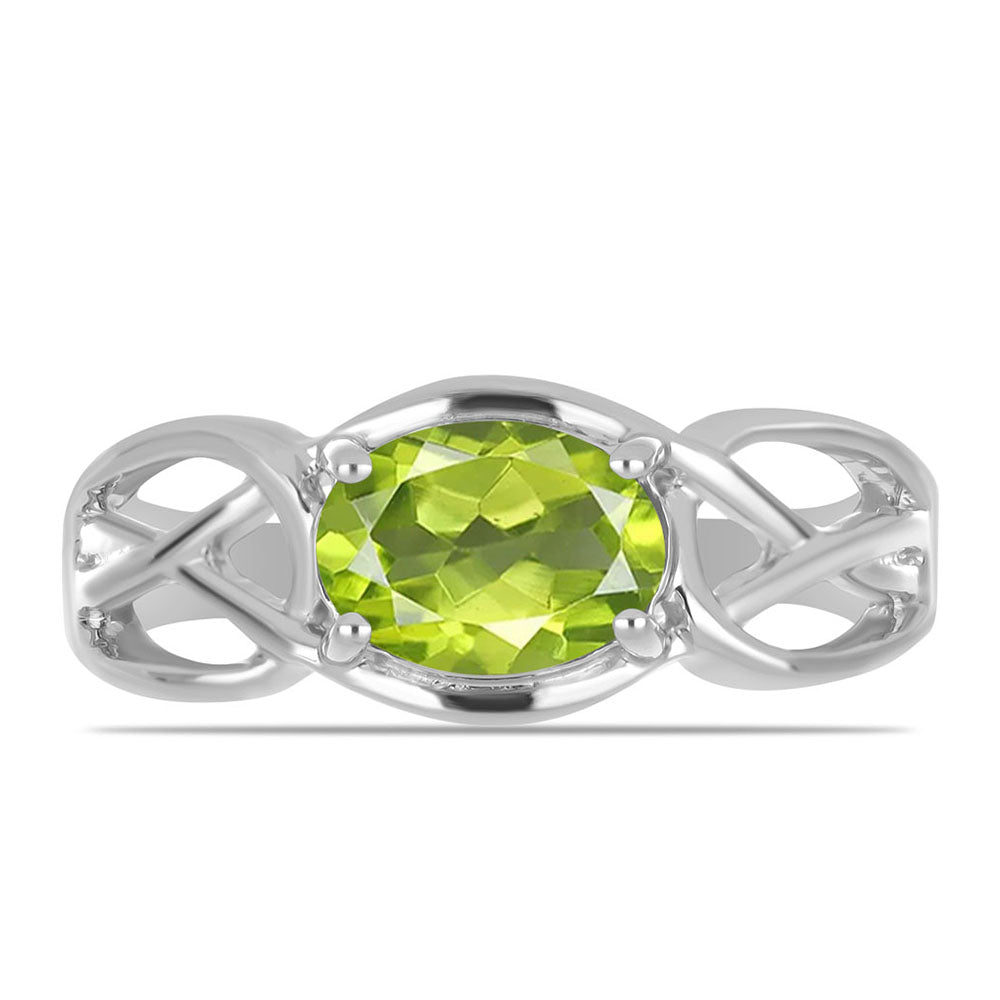 Stříbrný Prsten s Čchang-pajským Peridotem