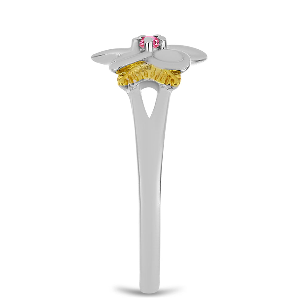 Stříbrný Prsten s Růžovým Turmalínem z Pelmadulla