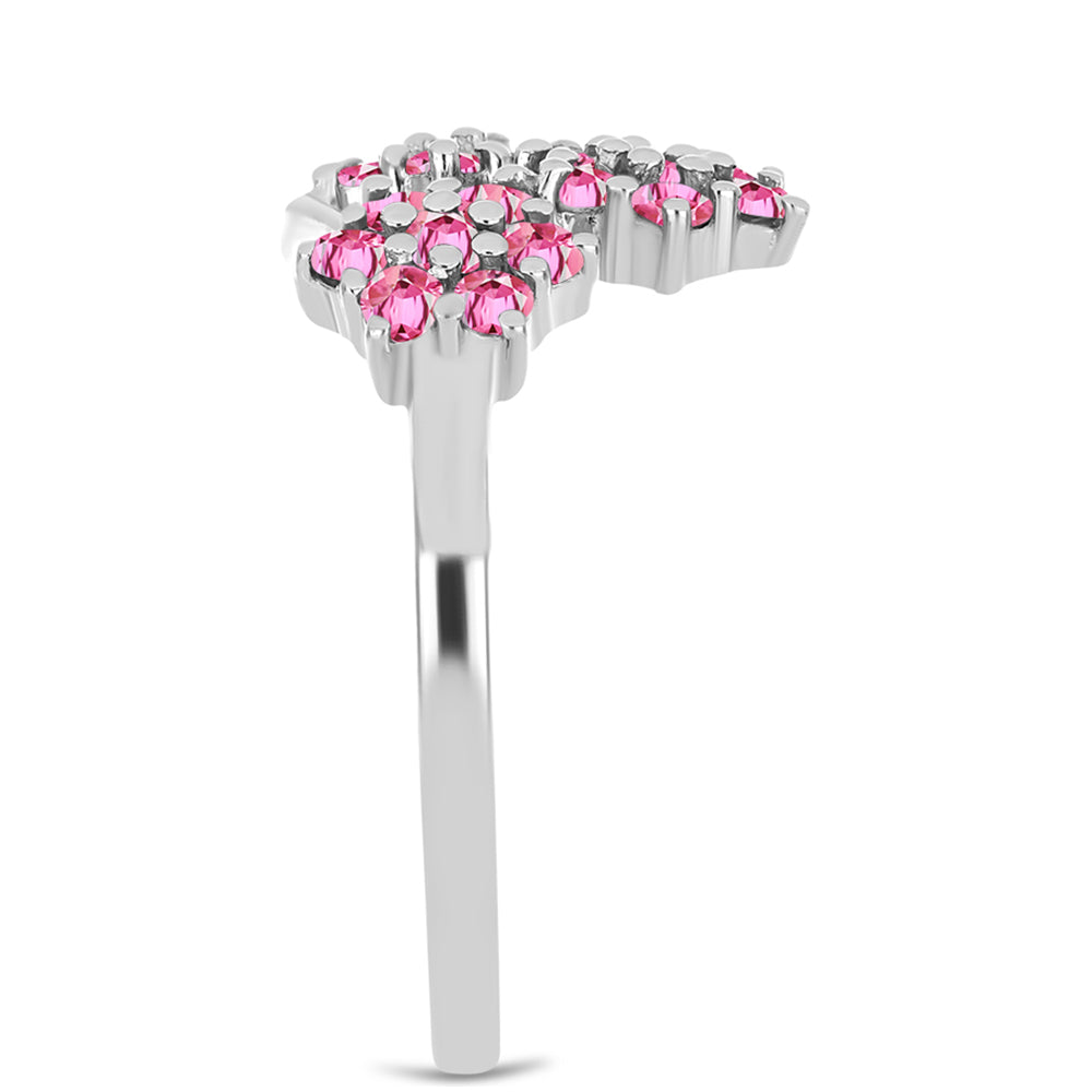 Stříbrný Prsten s Růžovým Turmalínem z Pelmadulla