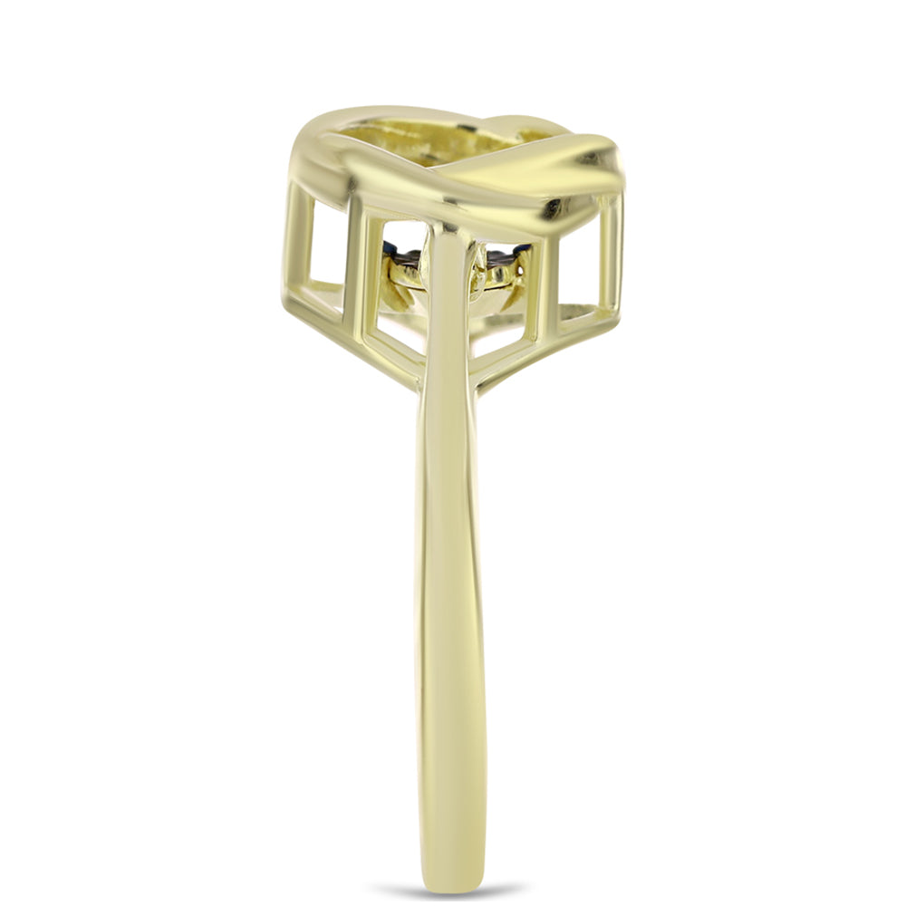 Pozlacený Stříbrný Prsten s Modrým tančícím diamantem