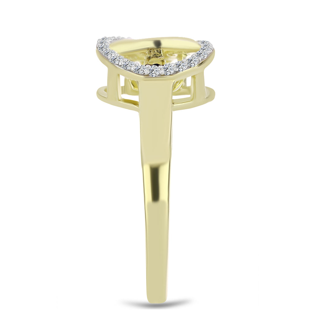 Pozlacený Stříbrný Prsten s Modrým tančícím diamantem a Bílým Topazem