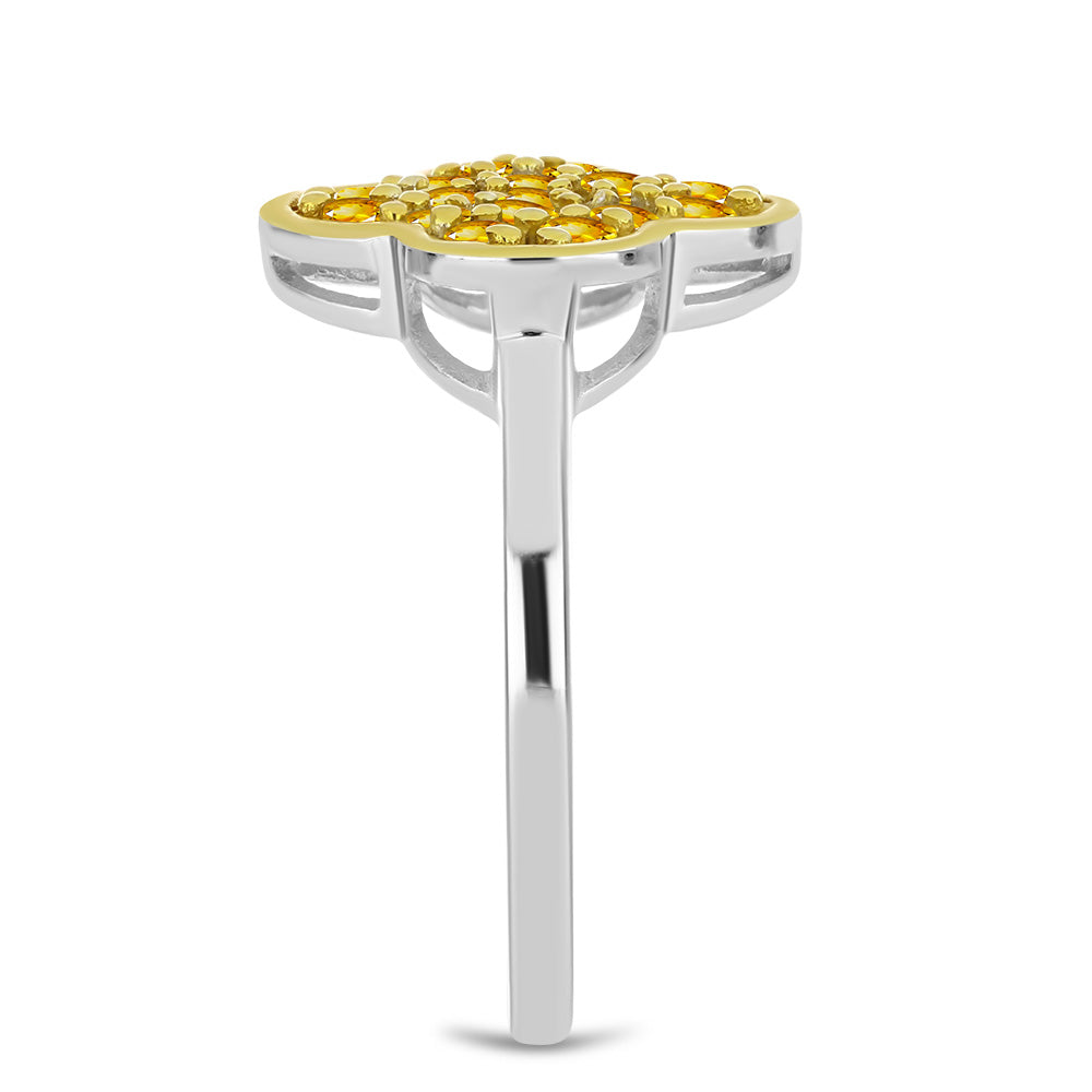 Stříbrný Prsten s Uralským Citrínem