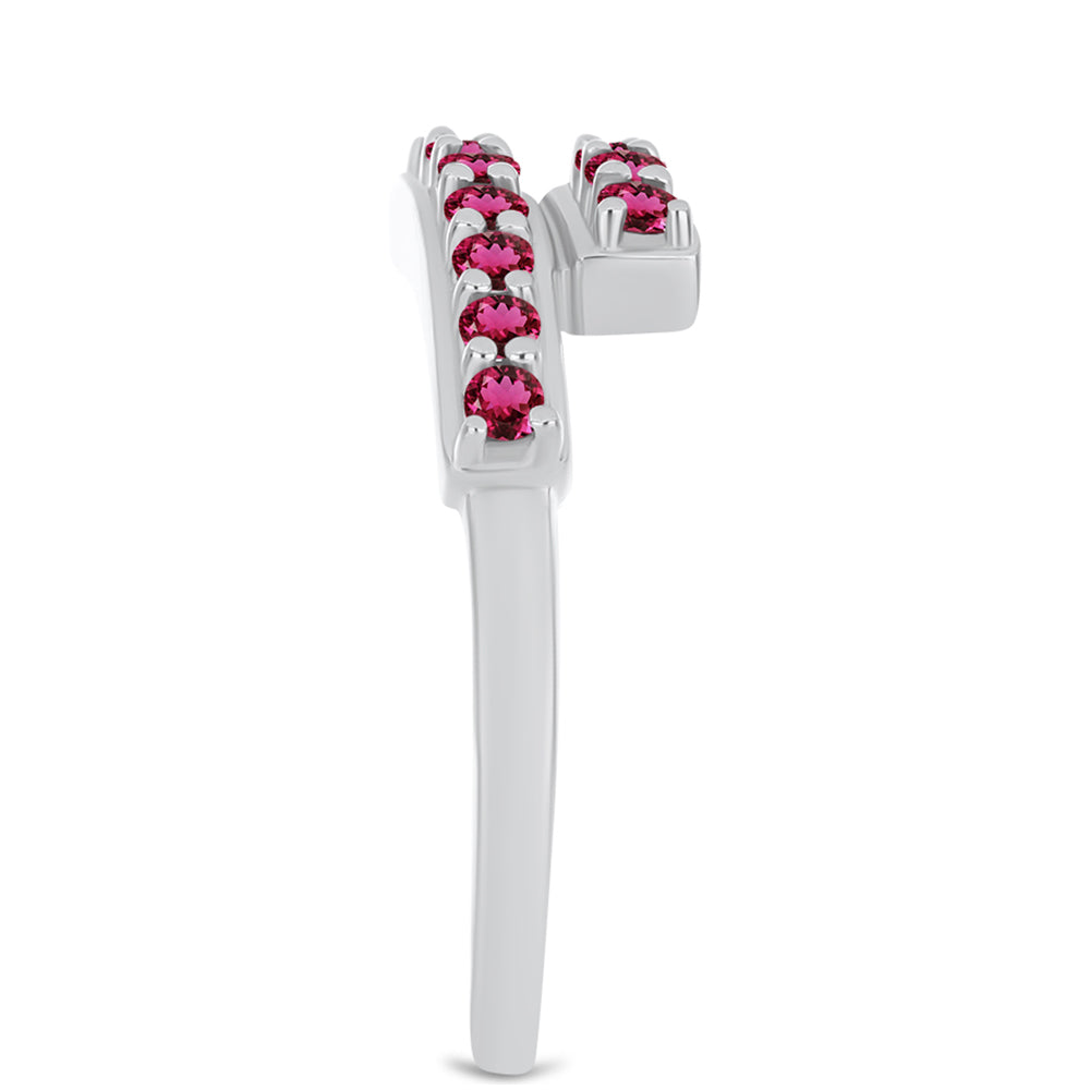 Stříbro 925/1000 - Prsten s Cruizero Rubelitem - Karátové číslo: 0.58. přibližná hmotnost: 3.03 gramů