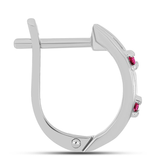 Stříbro 925/1000 - Náušnice s Cruizero Rubelitem - Karátové číslo: 0.18. přibližná hmotnost: 3.73 gramů