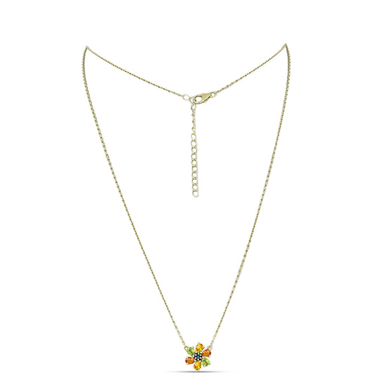 Pozlacené stříbro 925/1000 Náhrdelník s Duhovým Safírem - Karátové číslo: 1.16. přibližná hmotnost: 3.7 gramů