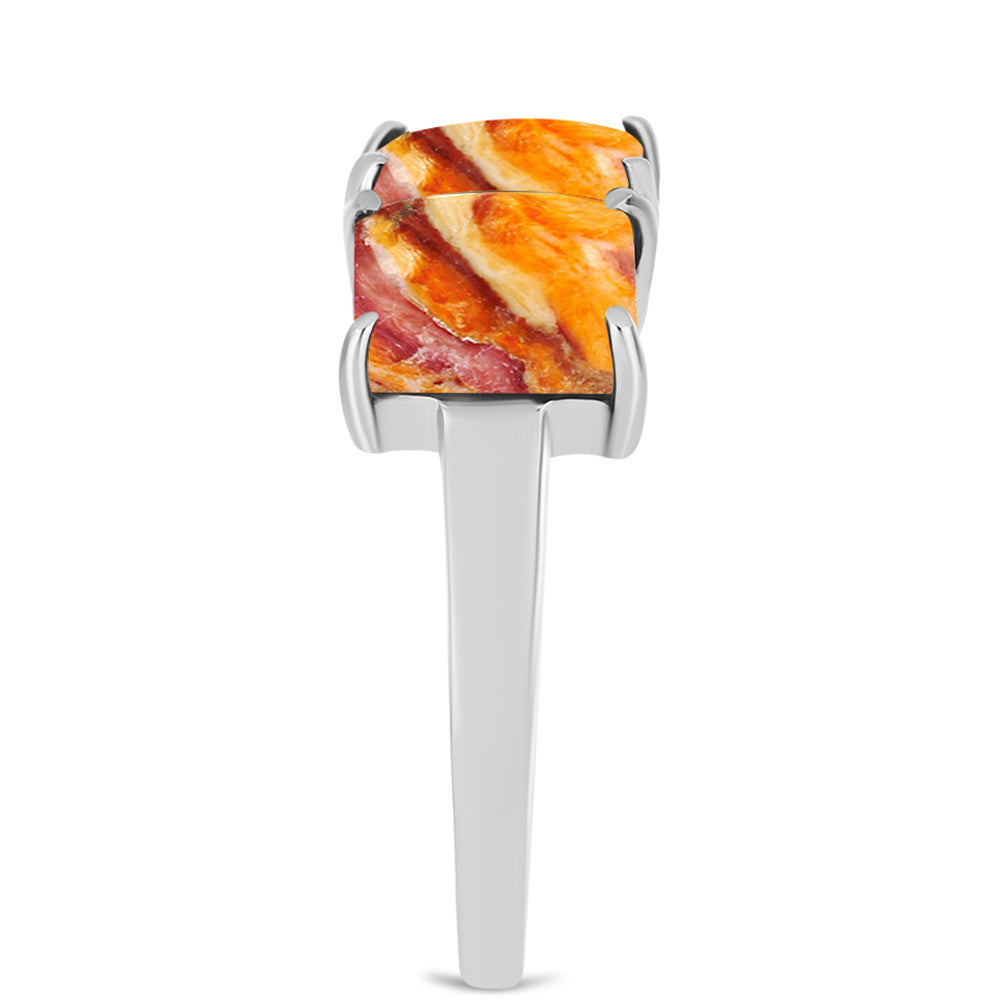 Stříbro 925/1000 - Prsten s jaspisem (Lví tlapa) - Karátové číslo: 4.96. přibližná hmotnost: 4.36 gramů