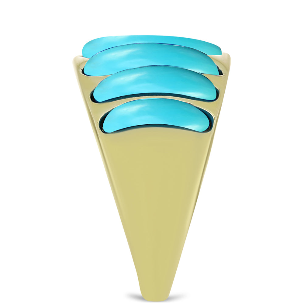 Pozlacený Stříbrný Prsten s Tyrkysem Sleeping Beauty