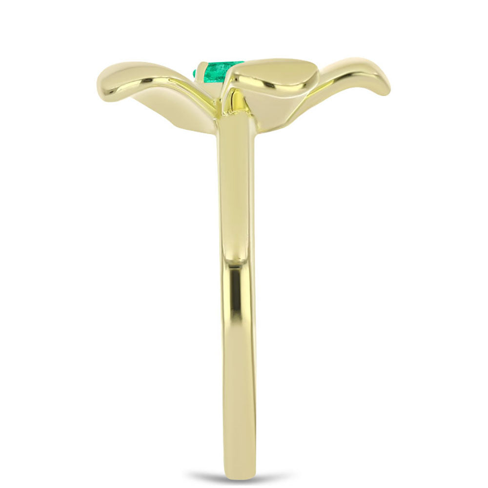 Pozlacený Stříbrný Prsten s Kolumbijským Smaragdem