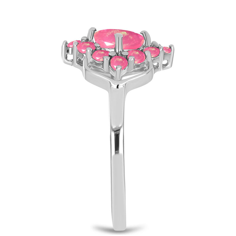 Stříbrný Prsten s Růžovým Opálem z Lega Dembi