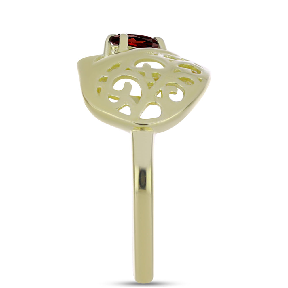 Pozlacený Stříbrný Prsten s Bartonským Granátem