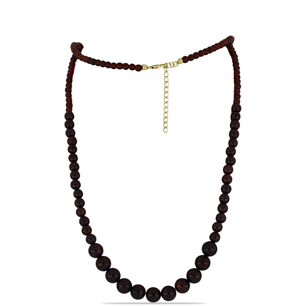 Pozlacený Stříbrný Náhrdelník s Bartonským Granátem