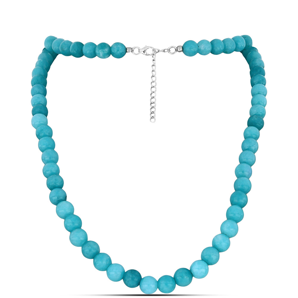 Stříbro 925/1000 - Náhrdelník s Paraiba Křemenem - Karátové číslo: 216. přibližná hmotnost: 44.23 gramů