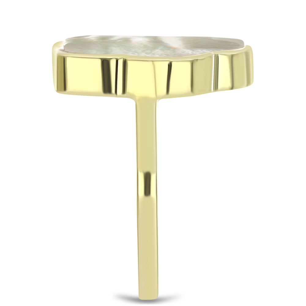 Pozlacené Stříbro 925/1000 - Prsten s Lasturou - Karátové číslo: 5.01. přibližná hmotnost: 4.57 gramů