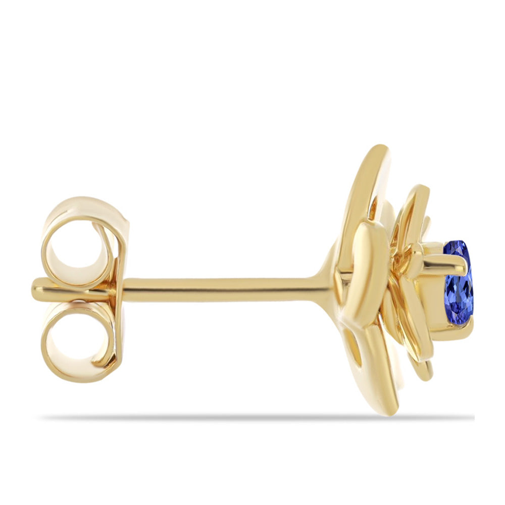 Pozlacené Stříbrné Náušnice s Tanzanitem