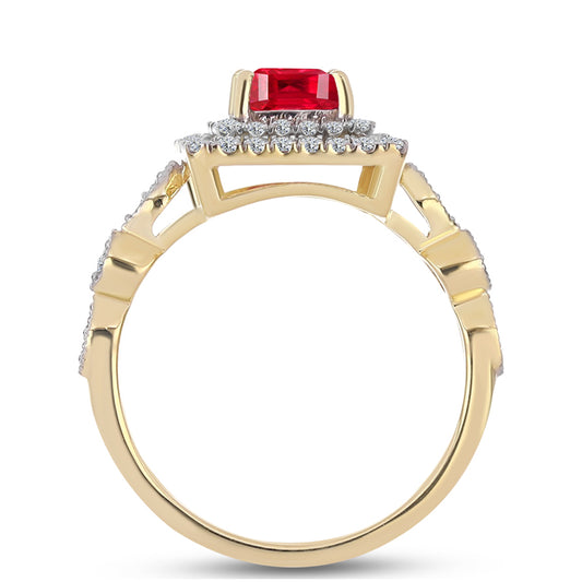 Pozlacené Stříbro 925/1000 - Prsten s Červeným Achátem a Bílým Topazem - Karátové číslo: 1.17. přibližná hmotnost: 2.93 gramů