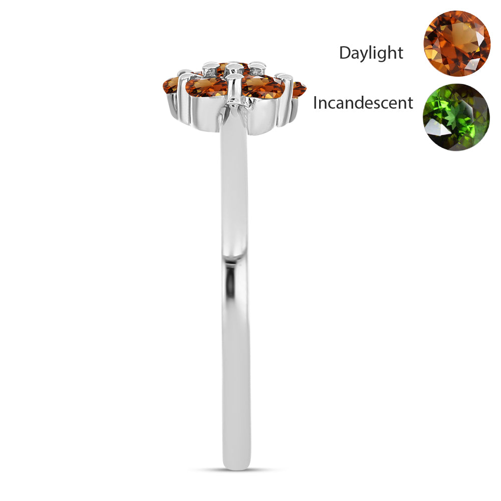 Stříbro 925/1000 - Prsten s Certifikovaný Anatolským zultanitem pěstovaný v laboratoři - Karátové číslo: 0.57. přibližná hmotnost: 1.95 gramů