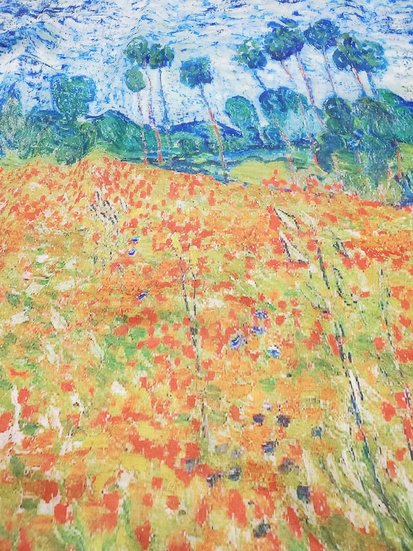 Bavlněná Šála-šátek, 70 cm x 180 cm, Monet - Makové pole