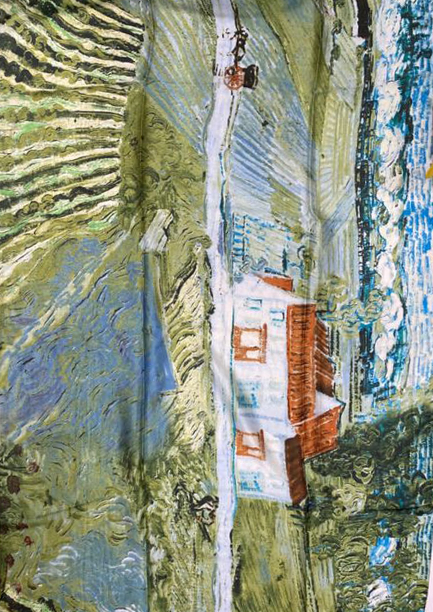 Šála-šátek ze 100% Pravého Hedvábí, 90 cm x 180 cm, Zelená