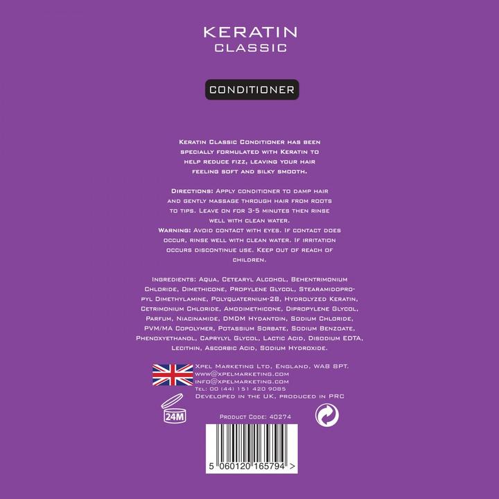 Keratin Classic Vyhlazující Vlasový Kondicionér, 400 ml