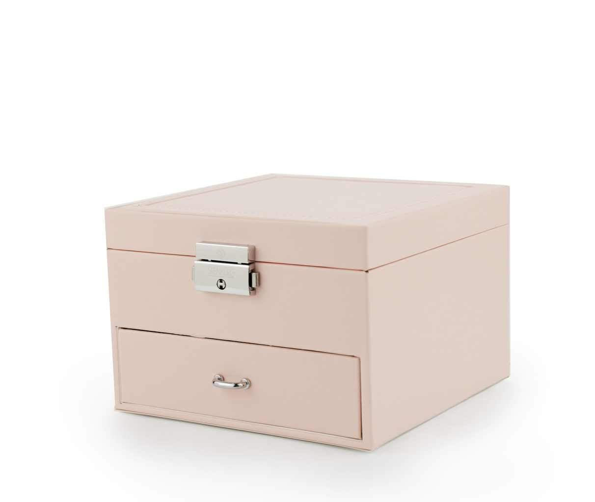 Elegantní Šperkovnice a Organizér se Zrcadlem, Růžová