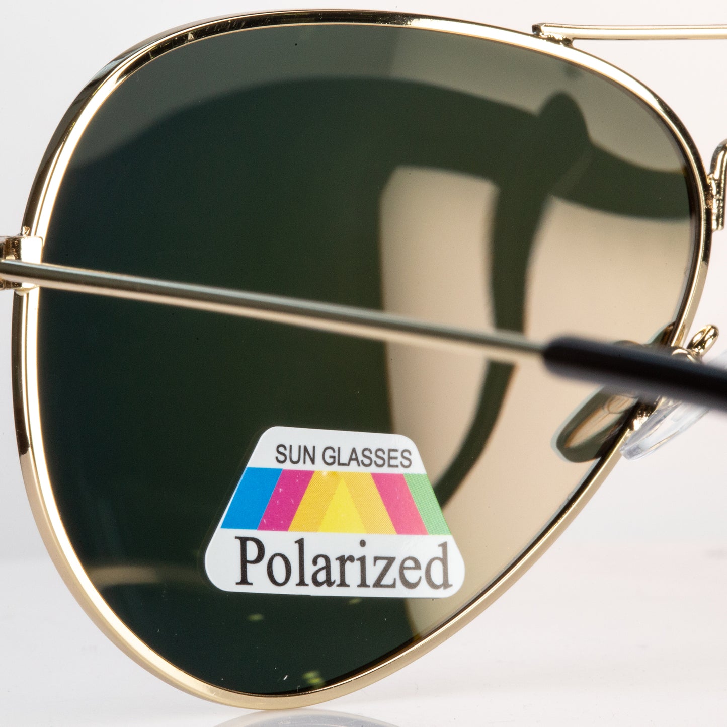 Emporia Italy - série Aviator "SLUNEČNÍ PAPRSKY", polarizované sluneční brýle s pevným pouzdrem a čisticím hadříkem, oranžové čočky, obroučky zlaté barvy