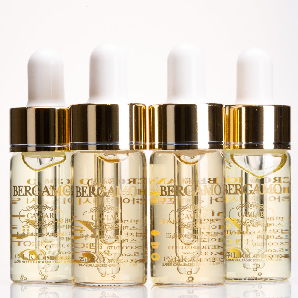 BERGAMO Sada 4 ks Dvoufázových Luxusních Kaviárových Ampulí, 13ml x 4