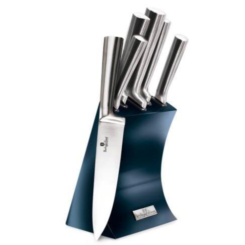 Berlinger Haus 6dílná Sada Nožů z Nerezové Oceli, s Kovovým Stojanem, Metallic Aquamarine Line