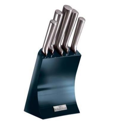 Berlinger Haus 6dílná Sada Nožů z Nerezové Oceli, s Kovovým Stojanem, Metallic Aquamarine Line