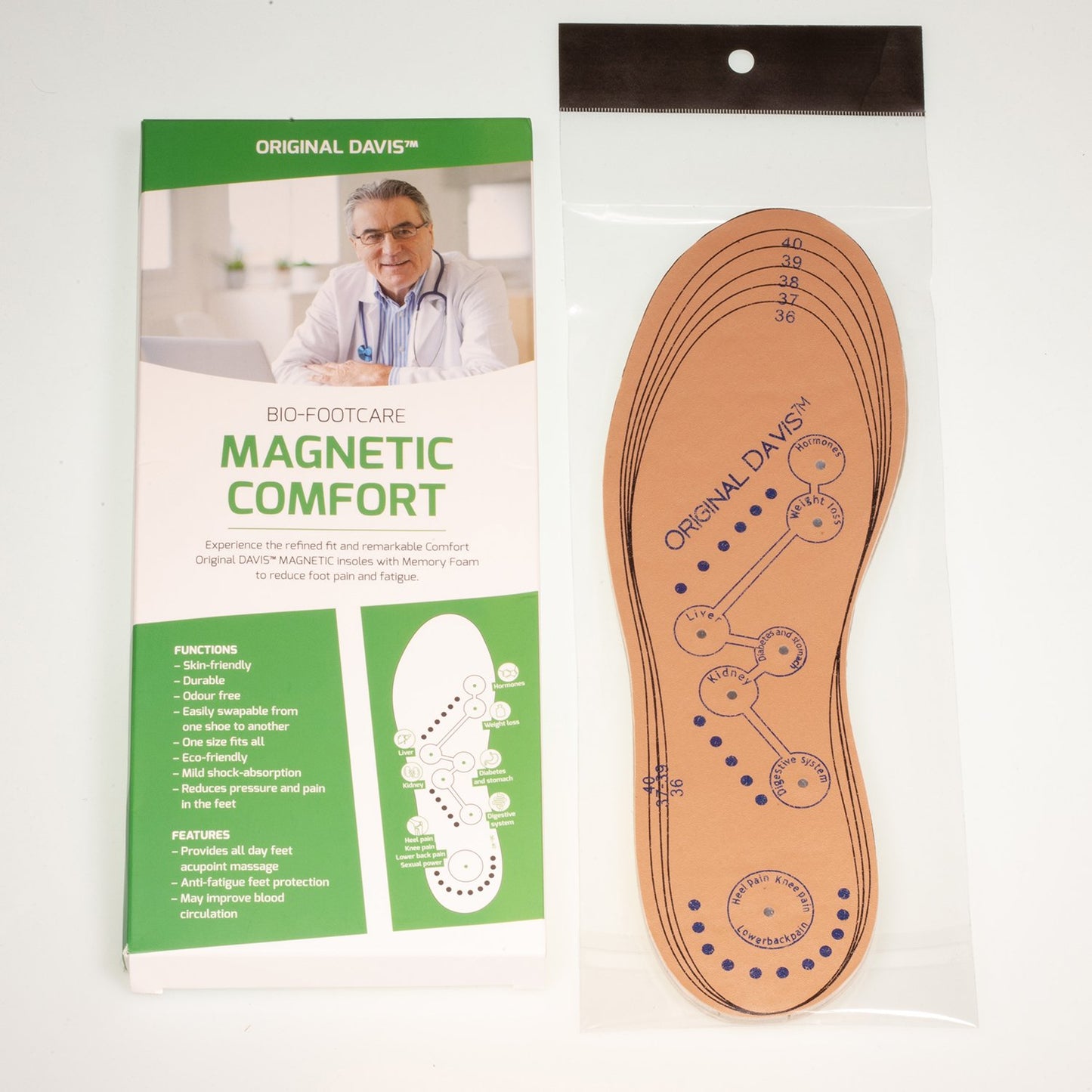 Davis® Originalní Magnetické vložky do bot ulevující od bolesti