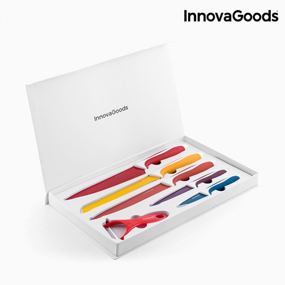 Sada kuchyňského nádobí InnovaGoods s keramickým povlakem nožů se škrabkou