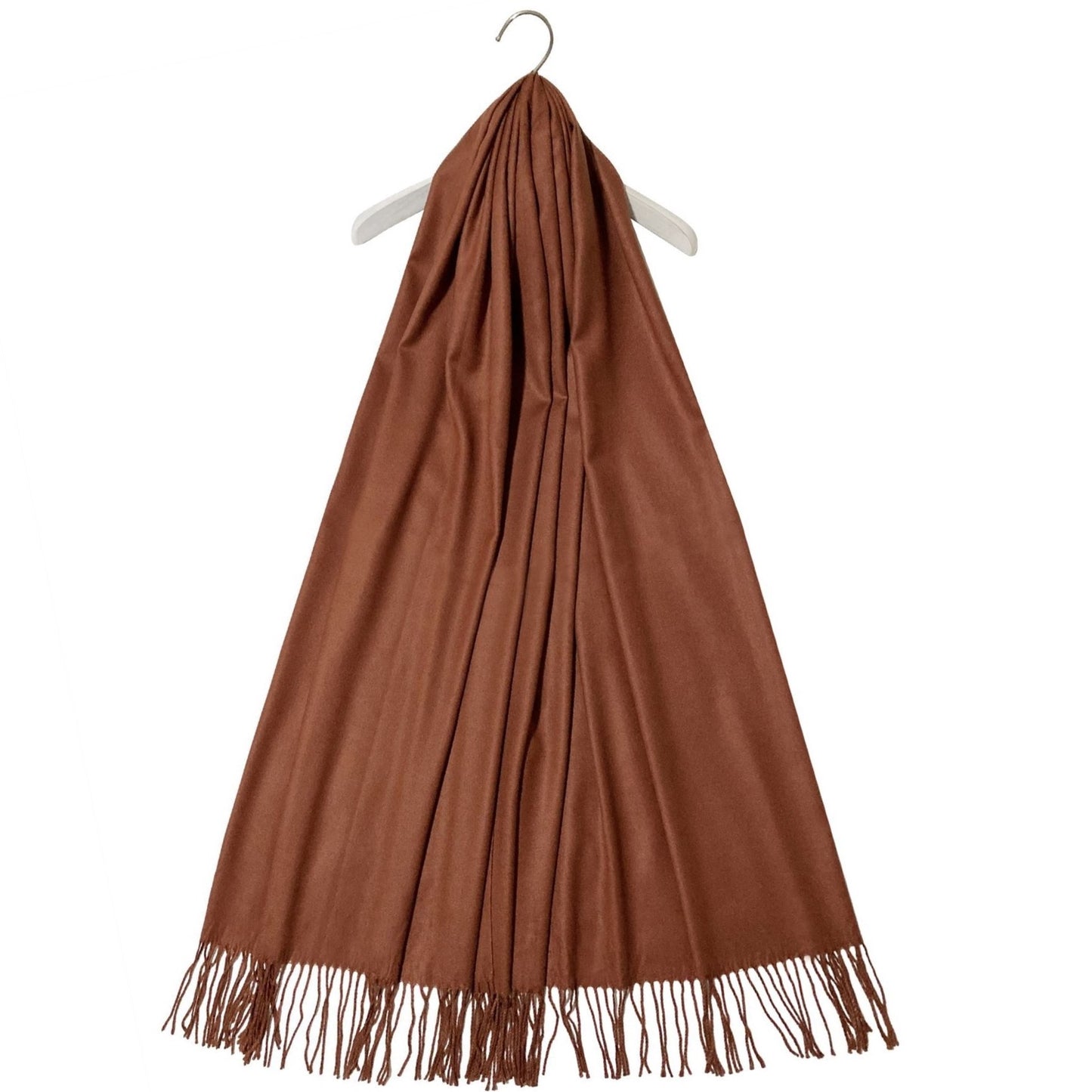 Šála-šátek ze 100% Pravého Pashmina Kašmíru, 70 cm x 180 cm, Hnědá