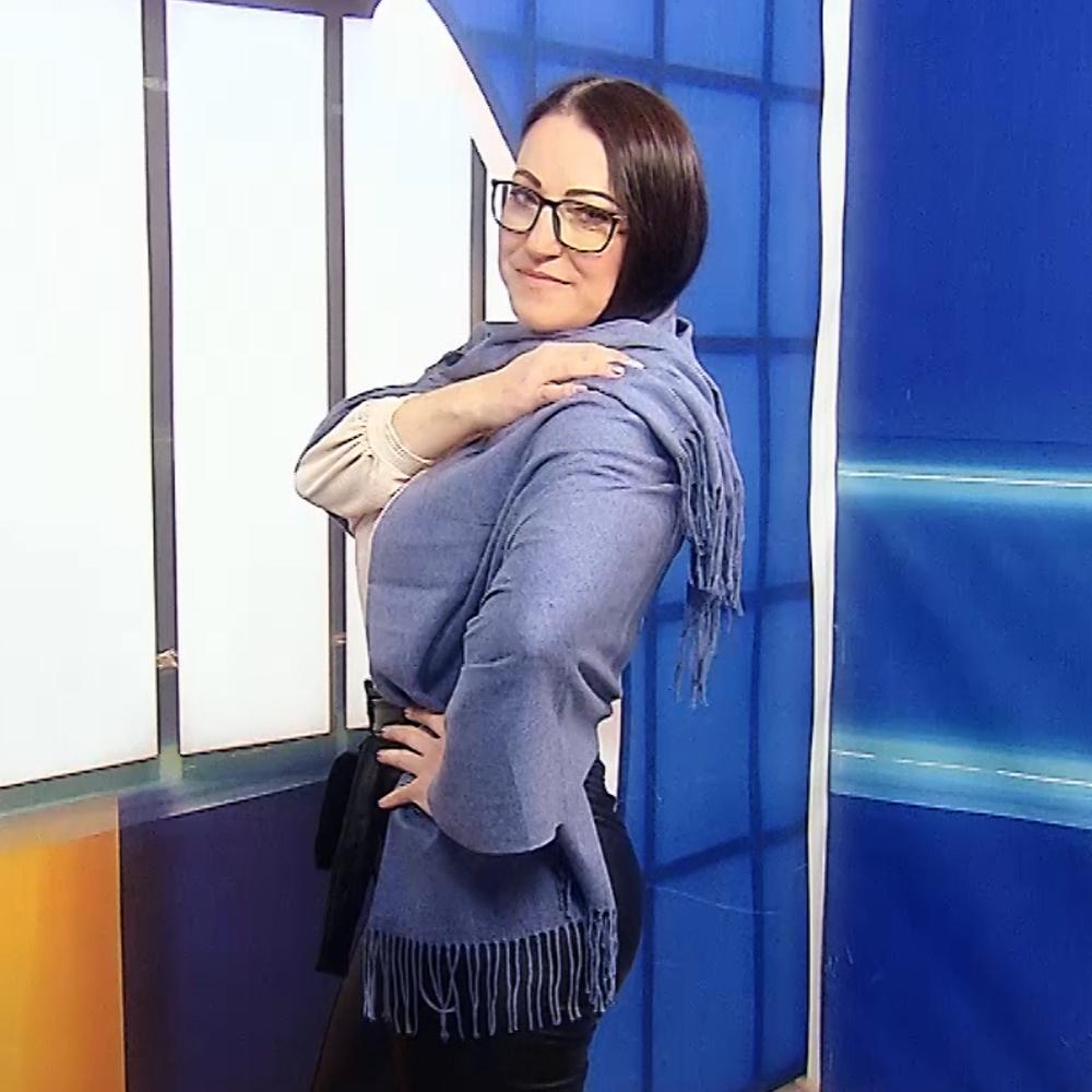 Šála-šátek ze 100% Pravého Pashmina Kašmíru, 70 cm x 170 cm, Džínová modrá