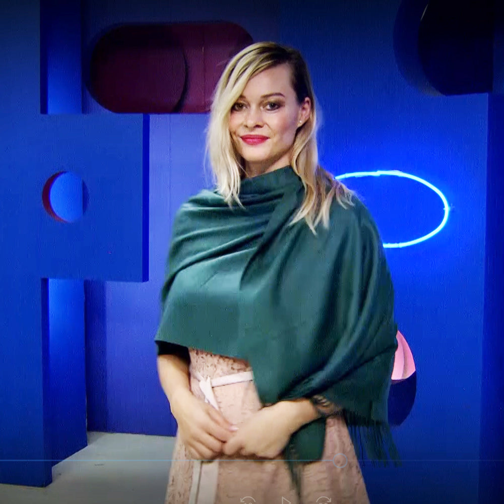 Šála-šátek ze 100% Pravého Pashmina Kašmíru, 70 cm x 180 cm, Smaradgově zelená