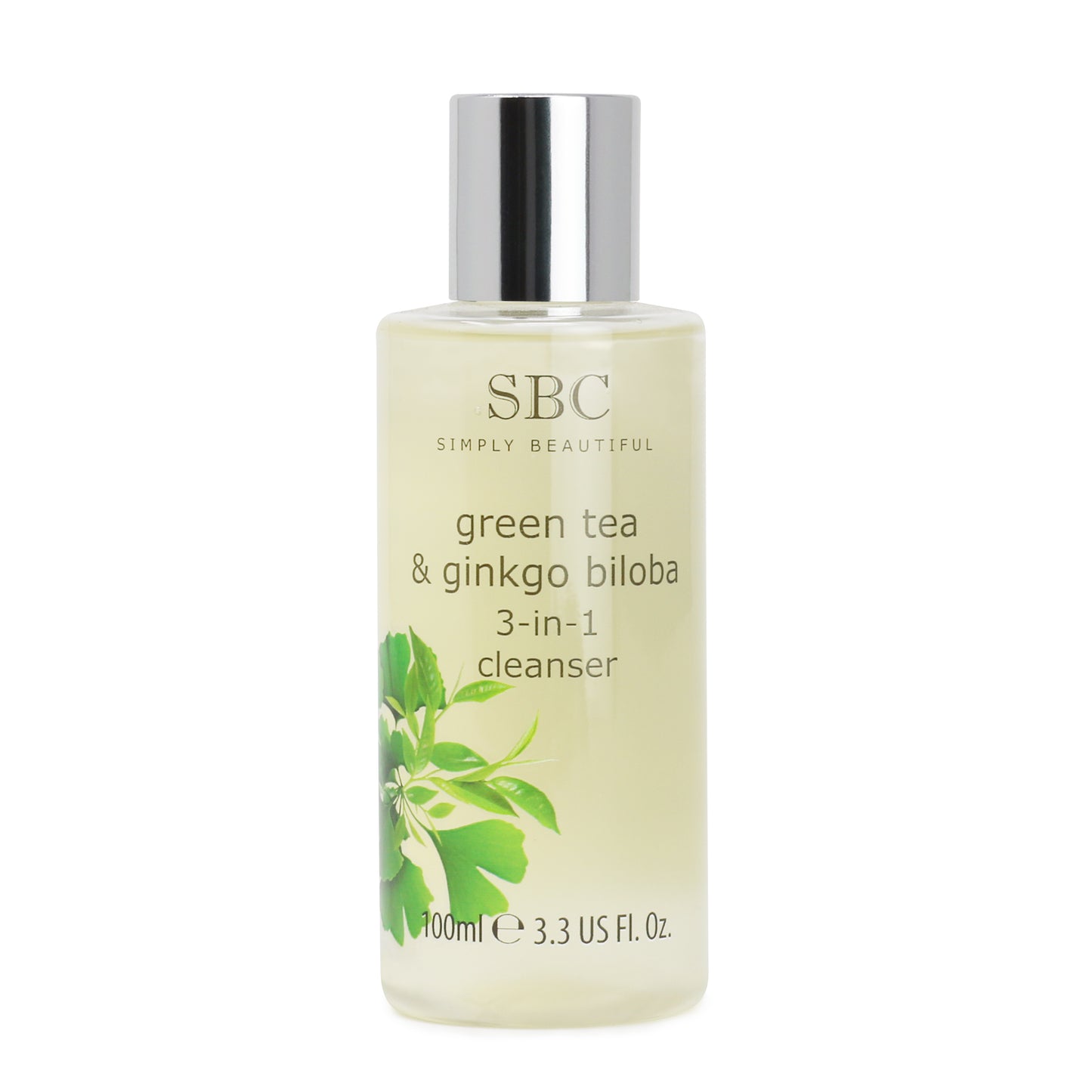Energizující Čistič pleti obličeje 3v1 Zelený čaj & Ginkgo Biloba, 100 ml