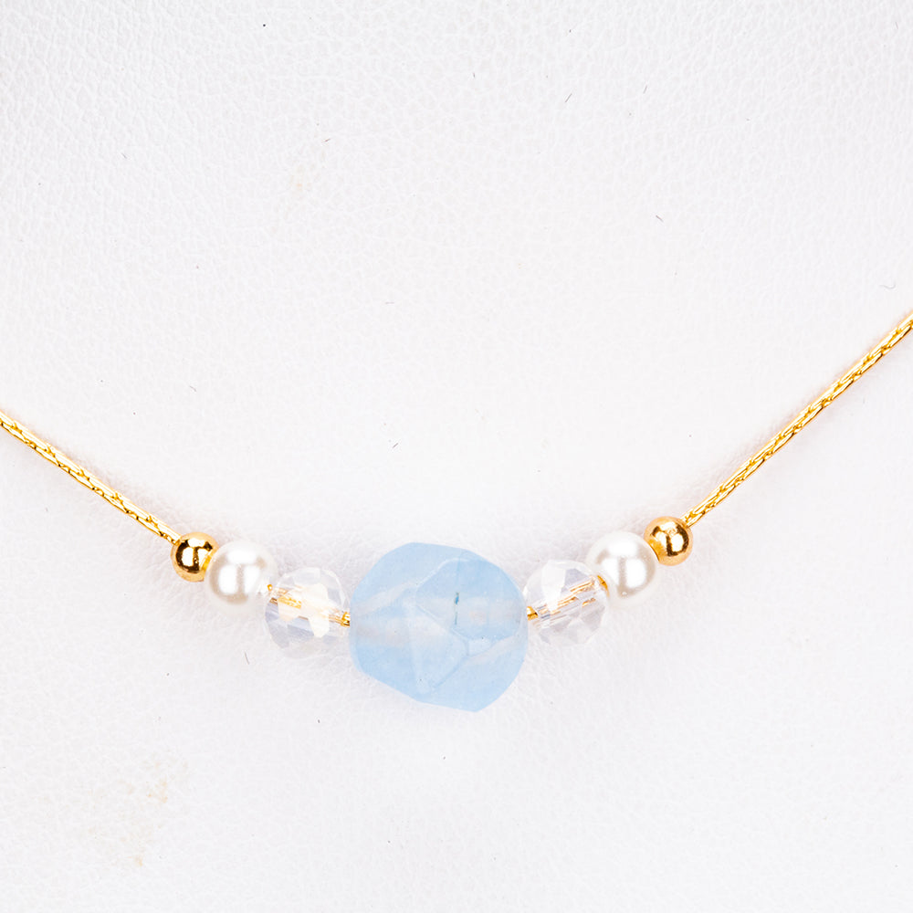 Pozlacená slitina - Sada s Turmalínem ( Náhrdelník+Náušnice+Náramek )