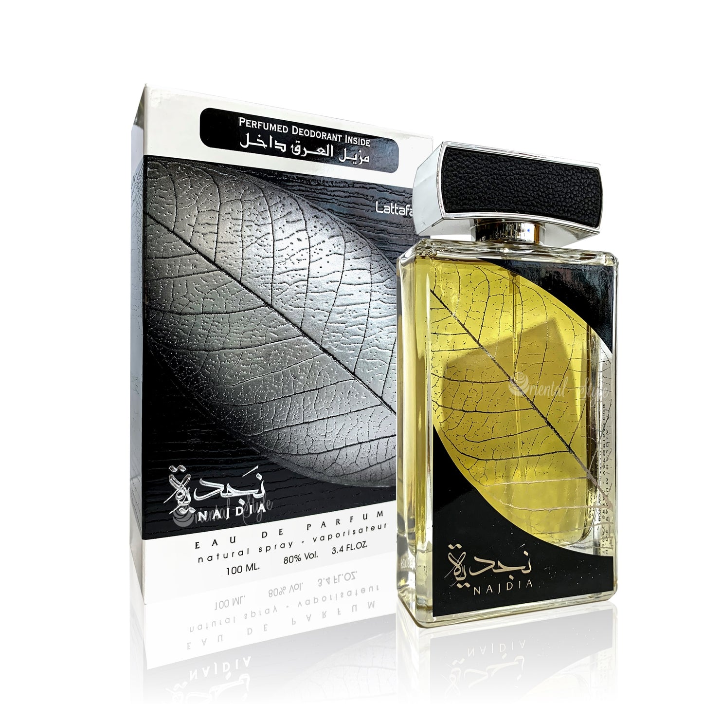 100 ml Eau de Perfume Najdia Silver Kořeněná Tabáková a Santalová vůně pro Muže
