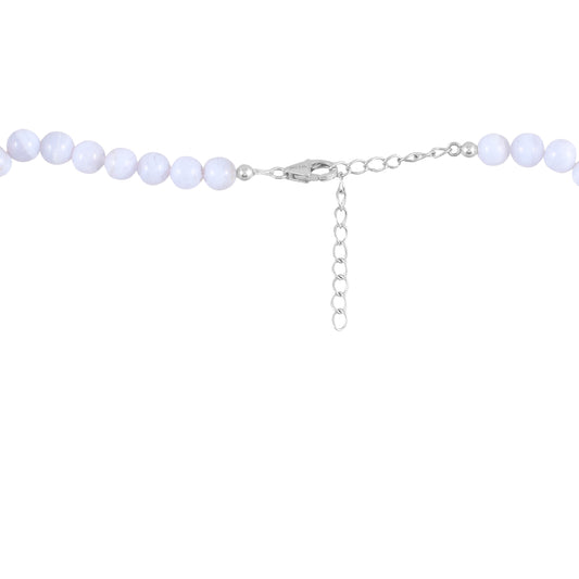 Stříbro 925/1000 - Náhrdelník s Modře Zbarveným Achátem - Karátové číslo: 120.08. přibližná hmotnost: 25.27 gramů