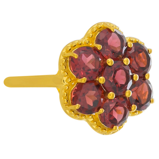Pozlacený 925 / 1000 Sterlingové Stříbro Prsten s Rhodolitovým Granátem
