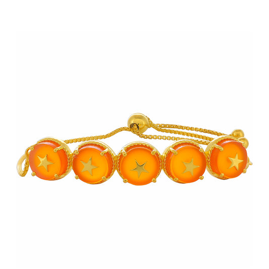 Pozlacené Stříbro 925/1000 - Náramek s Karneolem - Karátové číslo: 11.9. přibližná hmotnost: 8.53 gramů