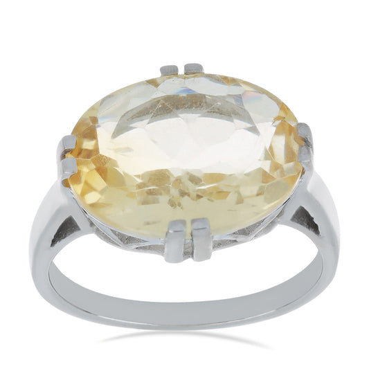 Stříbro 925/1000 - Prsten s Uralským Citrínem - Karátové číslo: 7.51. přibližná hmotnost: 4.48 gramů